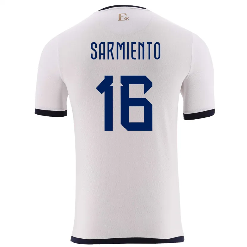 Danxen Dame Ecuador Jeremy Sarmiento #16 Hvit Bortetrøye Drakt Trøye 24-26 Skjorter T-Skjorte