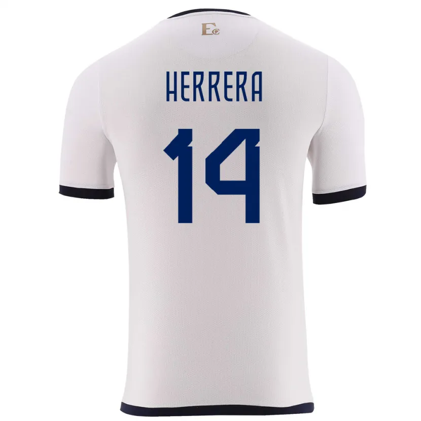 Danxen Dame Ecuador Orlando Herrera #14 Hvit Bortetrøye Drakt Trøye 24-26 Skjorter T-Skjorte