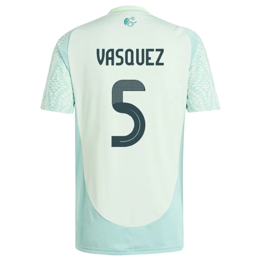 Danxen Dame Mexico Johan Vasquez #5 Lin Grønn Bortetrøye Drakt Trøye 24-26 Skjorter T-Skjorte