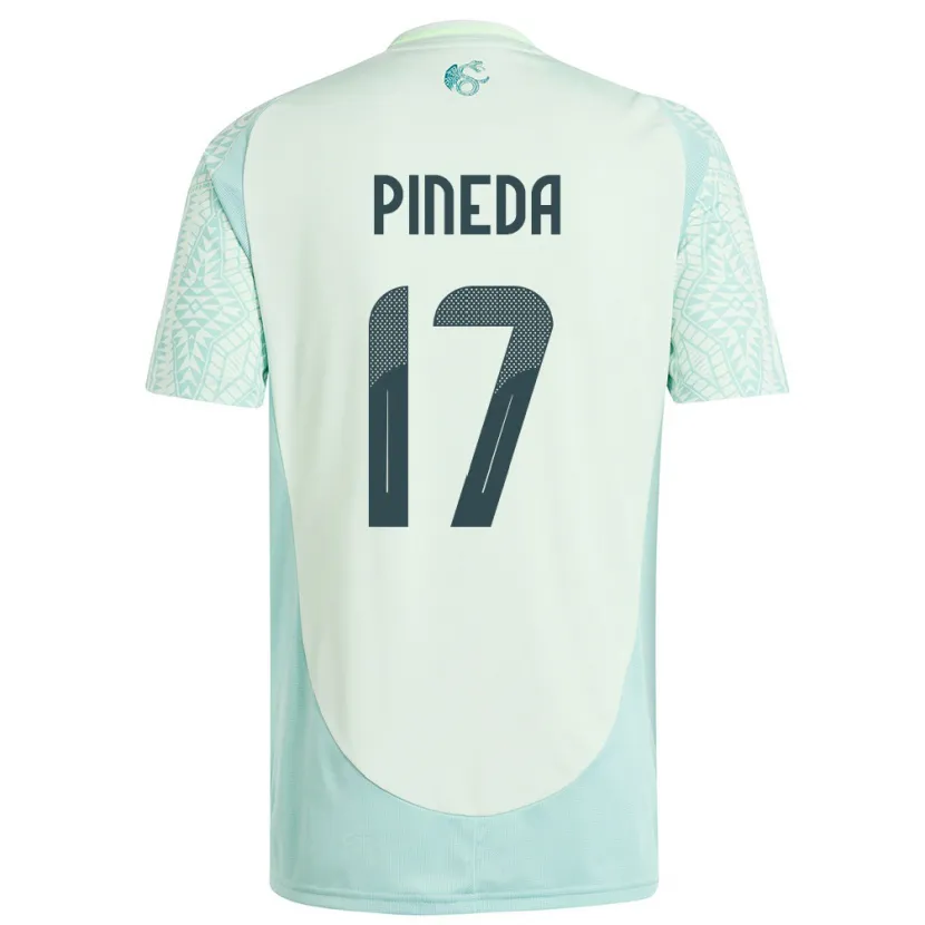 Danxen Dame Mexico Orbelin Pineda #17 Lin Grønn Bortetrøye Drakt Trøye 24-26 Skjorter T-Skjorte
