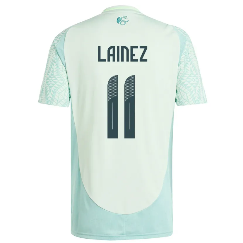 Danxen Dame Mexico Diego Lainez #11 Lin Grønn Bortetrøye Drakt Trøye 24-26 Skjorter T-Skjorte