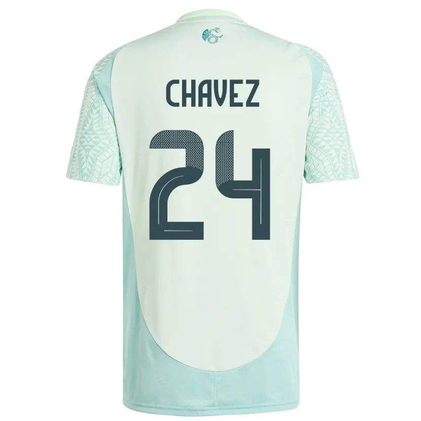Danxen Dame Mexico Luis Chavez #24 Lin Grønn Bortetrøye Drakt Trøye 24-26 Skjorter T-Skjorte