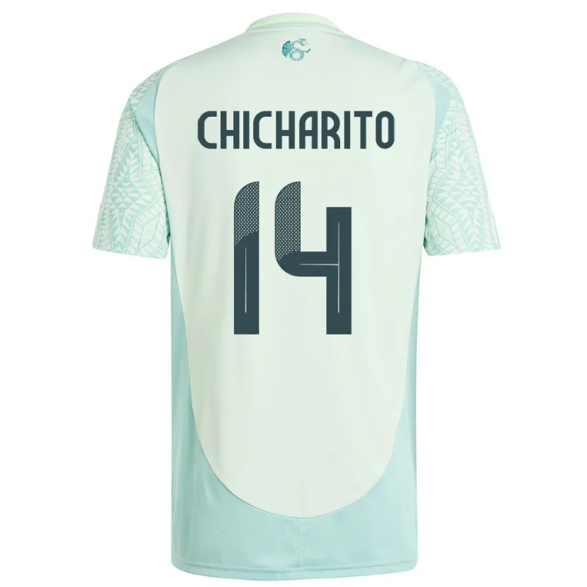Danxen Dame Mexico Chicharito #14 Lin Grønn Bortetrøye Drakt Trøye 24-26 Skjorter T-Skjorte