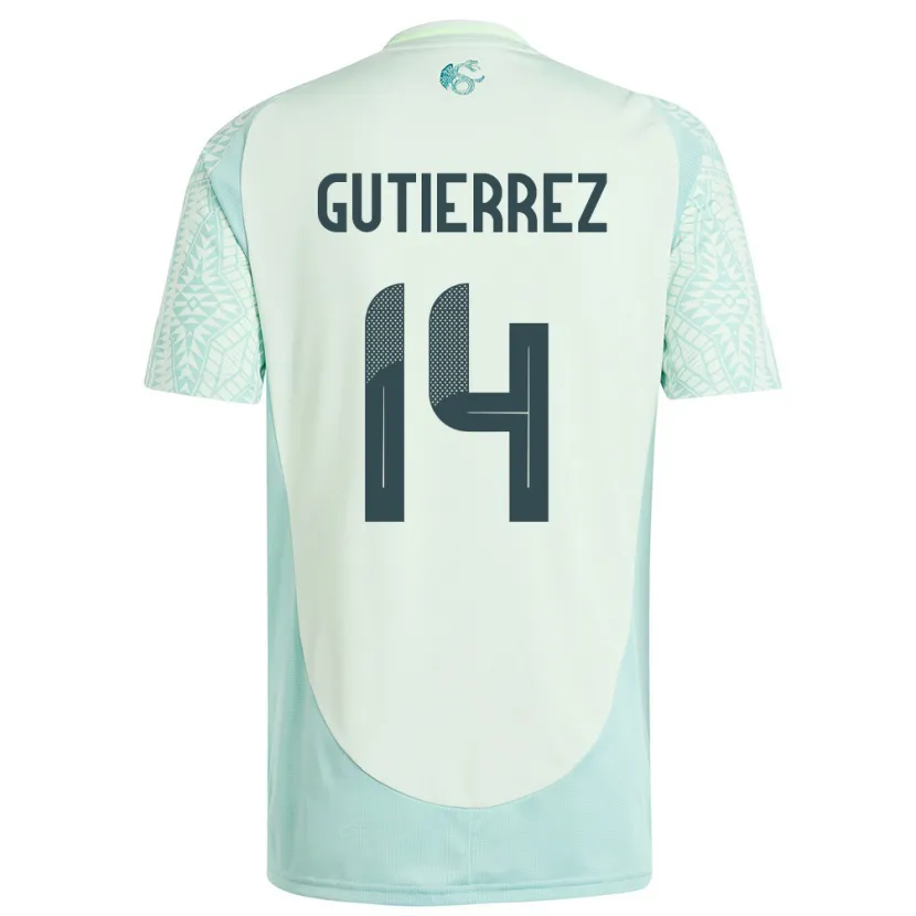 Danxen Dame Mexico Erick Gutierrez #14 Lin Grønn Bortetrøye Drakt Trøye 24-26 Skjorter T-Skjorte