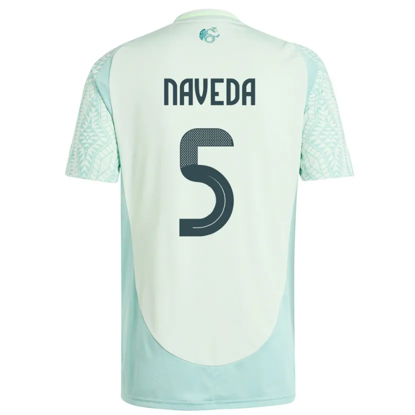 Danxen Dame Mexico Santiago Naveda #5 Lin Grønn Bortetrøye Drakt Trøye 24-26 Skjorter T-Skjorte