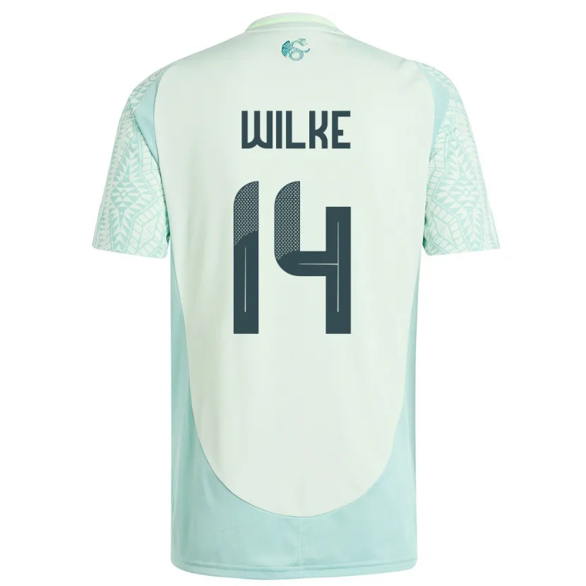 Danxen Dame Mexico Teun Wilke #14 Lin Grønn Bortetrøye Drakt Trøye 24-26 Skjorter T-Skjorte