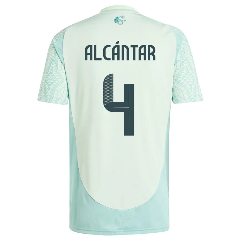 Danxen Dame Mexico Jesus Alcantar #4 Lin Grønn Bortetrøye Drakt Trøye 24-26 Skjorter T-Skjorte