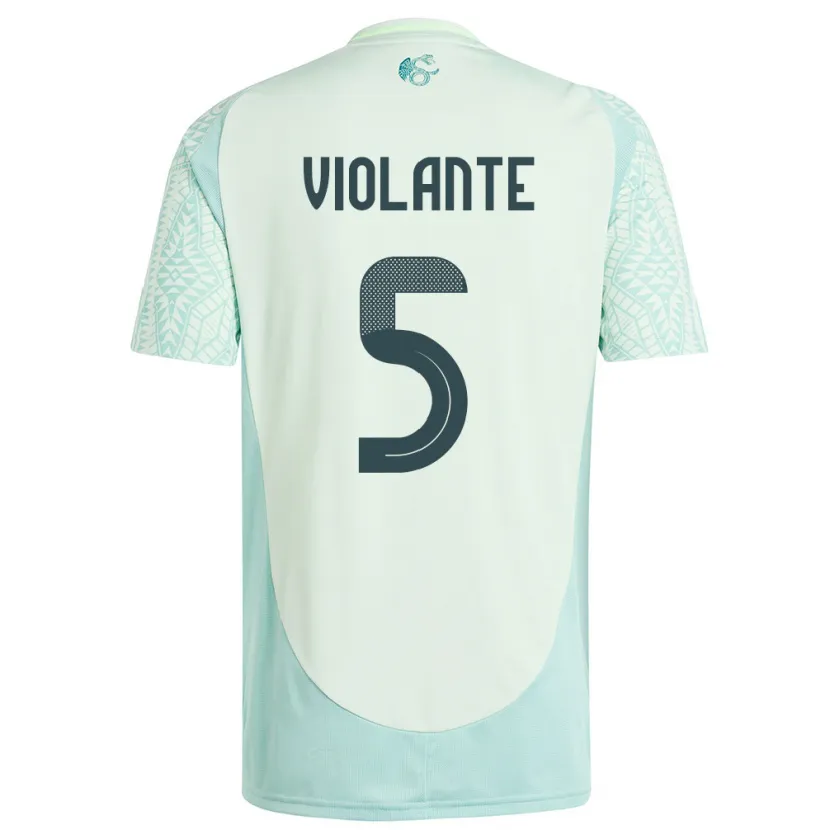 Danxen Dame Mexico Isaias Violante #5 Lin Grønn Bortetrøye Drakt Trøye 24-26 Skjorter T-Skjorte