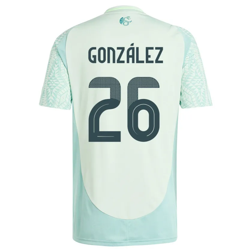 Danxen Dame Mexico Bryan Gonzalez #26 Lin Grønn Bortetrøye Drakt Trøye 24-26 Skjorter T-Skjorte
