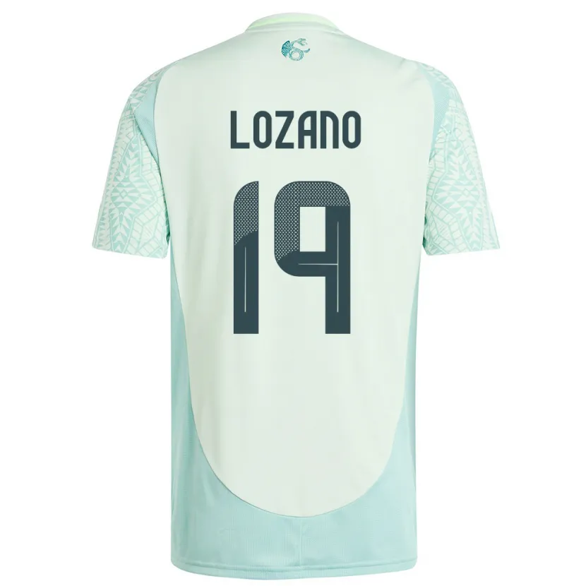 Danxen Dame Mexico Esteban Lozano #19 Lin Grønn Bortetrøye Drakt Trøye 24-26 Skjorter T-Skjorte