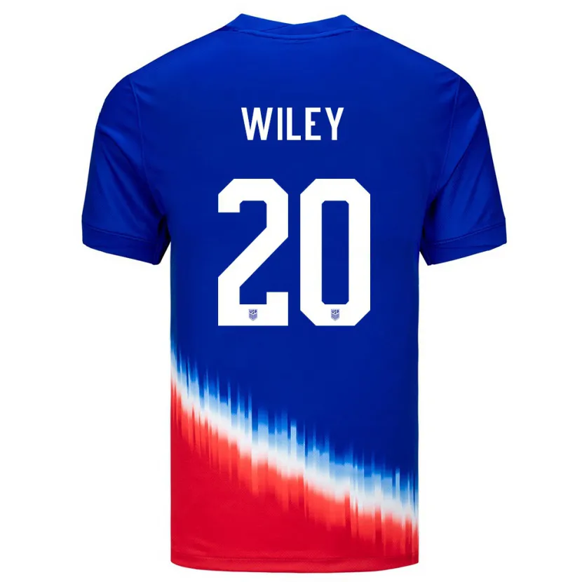 Danxen Dame Usa Caleb Wiley #20 Blå Bortetrøye Drakt Trøye 24-26 Skjorter T-Skjorte