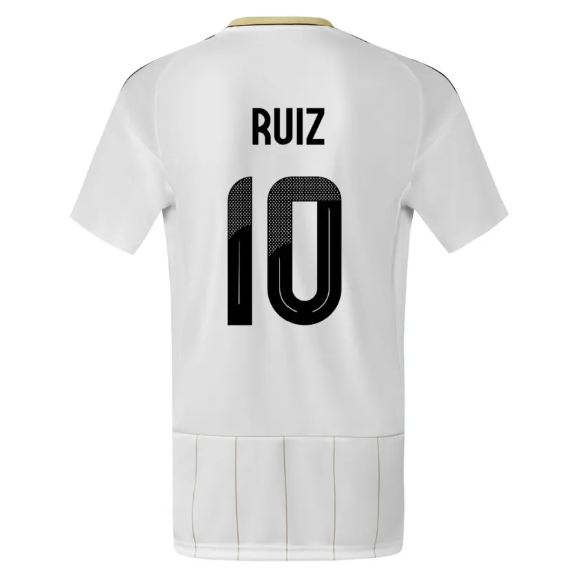 Danxen Dame Costa Rica Bryan Ruiz #10 Hvit Bortetrøye Drakt Trøye 24-26 Skjorter T-Skjorte