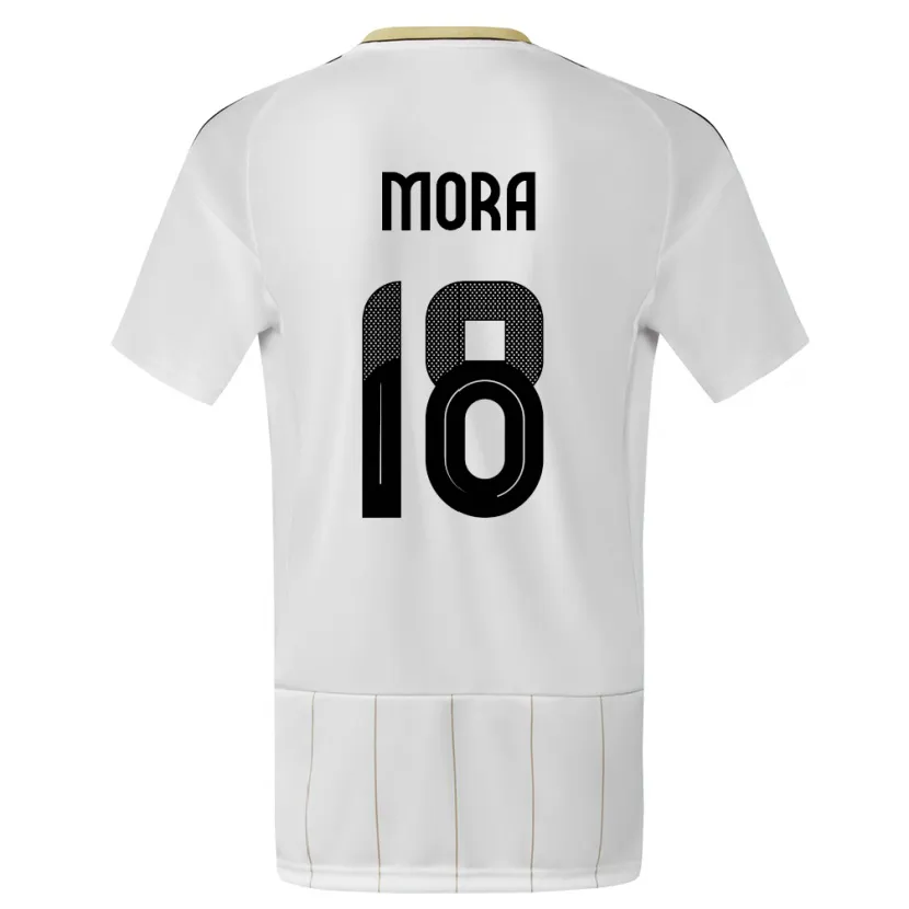 Danxen Dame Costa Rica Bayron Mora #18 Hvit Bortetrøye Drakt Trøye 24-26 Skjorter T-Skjorte