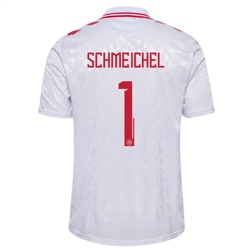 Danxen Dame Danmark Kasper Schmeichel #1 Hvit Bortetrøye Drakt Trøye 24-26 Skjorter T-Skjorte