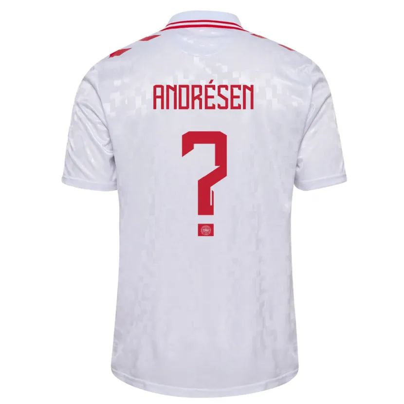 Danxen Dame Danmark Aske Andrésen #0 Hvit Bortetrøye Drakt Trøye 24-26 Skjorter T-Skjorte
