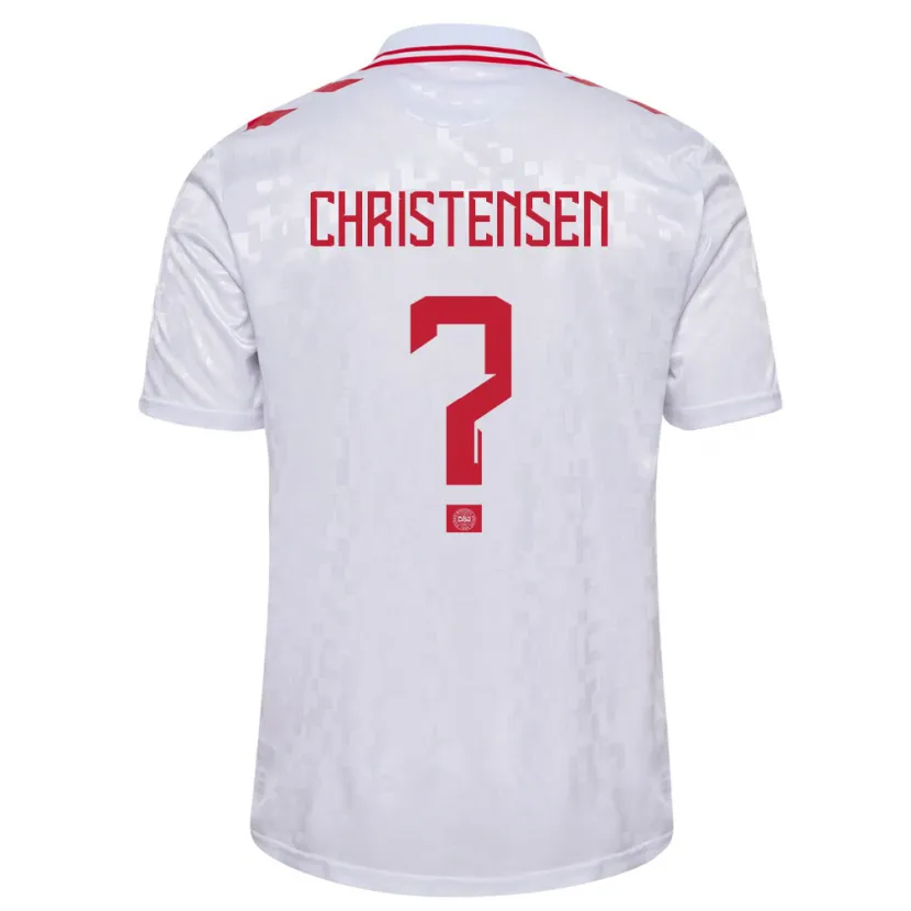 Danxen Dame Danmark Sebastian Christensen #0 Hvit Bortetrøye Drakt Trøye 24-26 Skjorter T-Skjorte