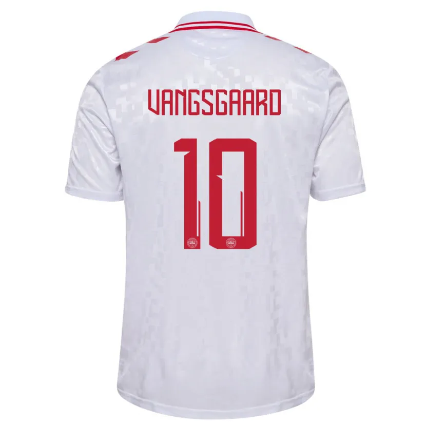 Danxen Dame Danmark Amalie Vangsgaard #10 Hvit Bortetrøye Drakt Trøye 24-26 Skjorter T-Skjorte