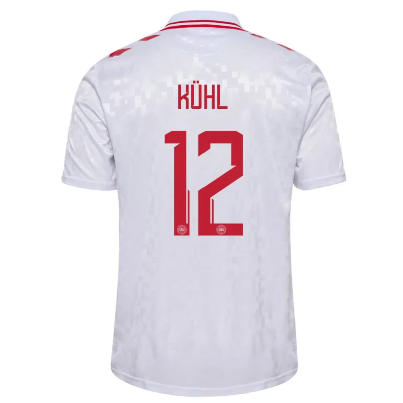 Danxen Dame Danmark Kathrine Kühl #12 Hvit Bortetrøye Drakt Trøye 24-26 Skjorter T-Skjorte