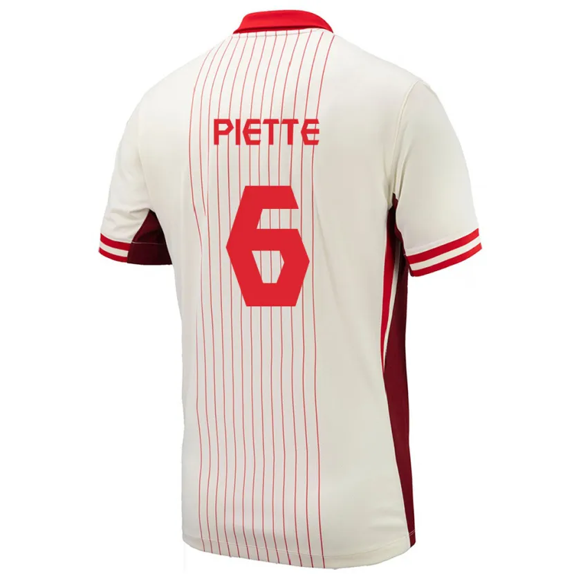 Danxen Dame Canada Samuel Piette #6 Hvit Bortetrøye Drakt Trøye 24-26 Skjorter T-Skjorte
