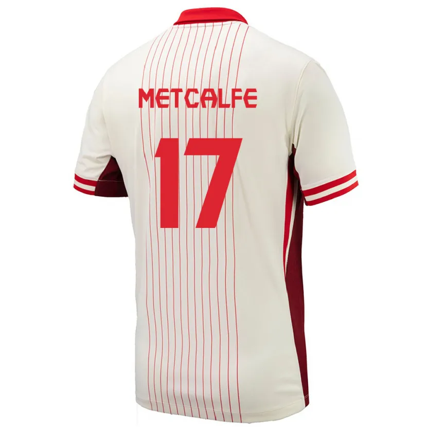 Danxen Dame Canada Patrick Metcalfe #17 Hvit Bortetrøye Drakt Trøye 24-26 Skjorter T-Skjorte