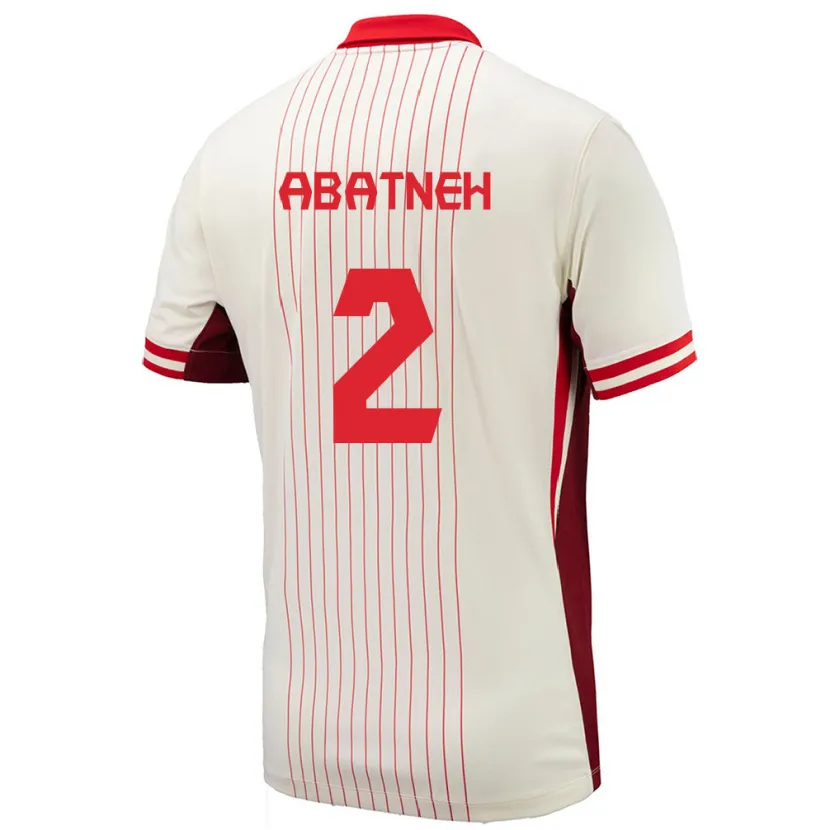 Danxen Dame Canada Noah Abatneh #2 Hvit Bortetrøye Drakt Trøye 24-26 Skjorter T-Skjorte