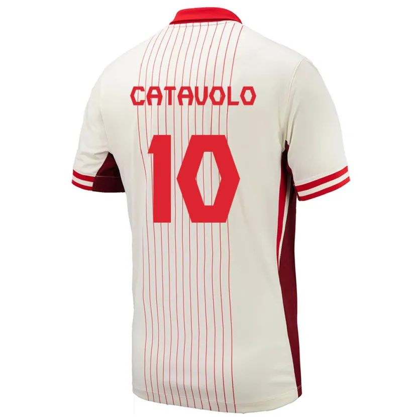 Danxen Dame Canada Matthew Catavolo #10 Hvit Bortetrøye Drakt Trøye 24-26 Skjorter T-Skjorte