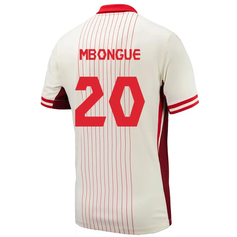 Danxen Dame Canada Hugo Mbongue #20 Hvit Bortetrøye Drakt Trøye 24-26 Skjorter T-Skjorte