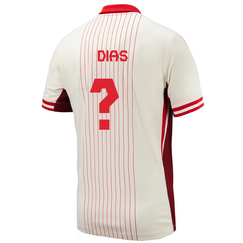 Danxen Dame Canada Lucas Dias #0 Hvit Bortetrøye Drakt Trøye 24-26 Skjorter T-Skjorte