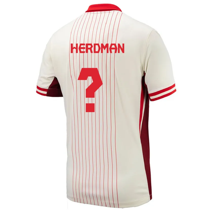 Danxen Dame Canada Jay Herdman #0 Hvit Bortetrøye Drakt Trøye 24-26 Skjorter T-Skjorte