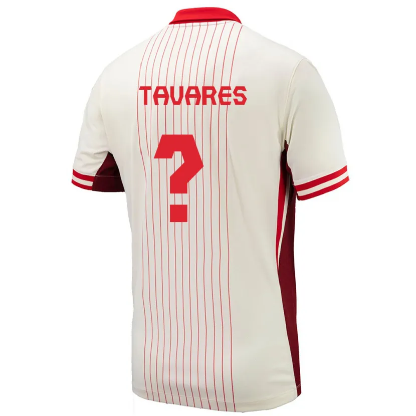 Danxen Dame Canada Hugo Tavares #0 Hvit Bortetrøye Drakt Trøye 24-26 Skjorter T-Skjorte