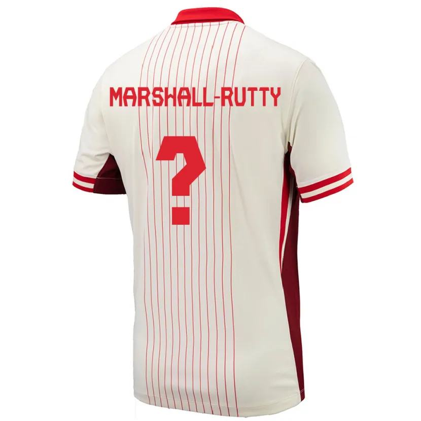 Danxen Dame Canada Jahkeele Marshall Rutty #0 Hvit Bortetrøye Drakt Trøye 24-26 Skjorter T-Skjorte