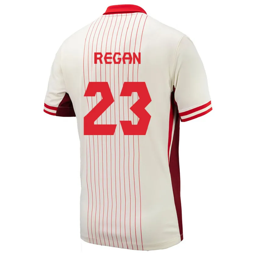 Danxen Dame Canada Emma Regan #23 Hvit Bortetrøye Drakt Trøye 24-26 Skjorter T-Skjorte