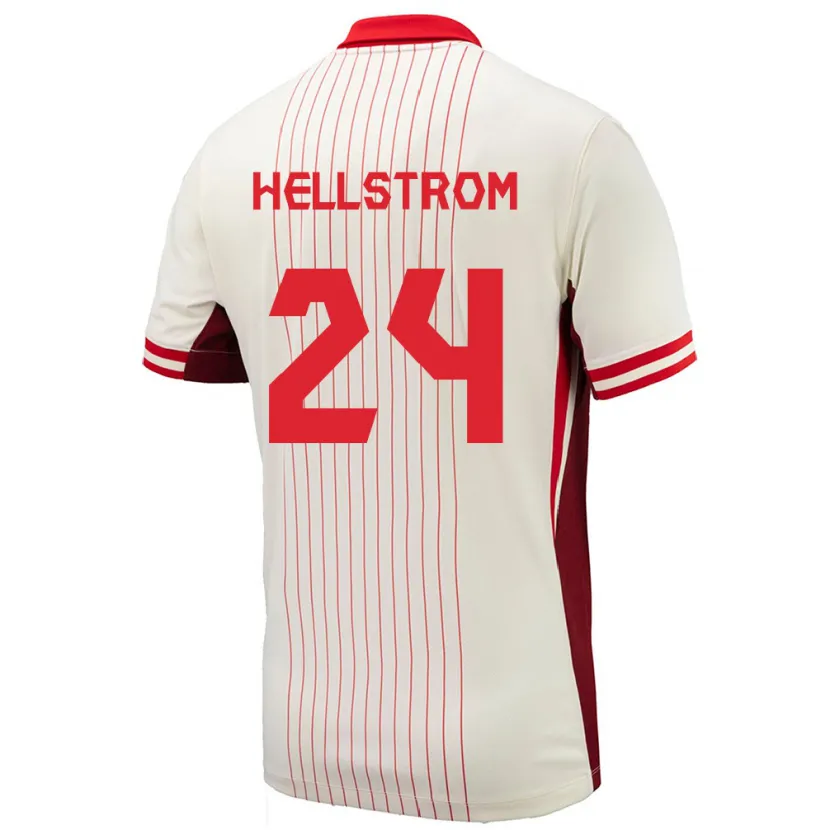Danxen Dame Canada Jenna Hellstrom #24 Hvit Bortetrøye Drakt Trøye 24-26 Skjorter T-Skjorte