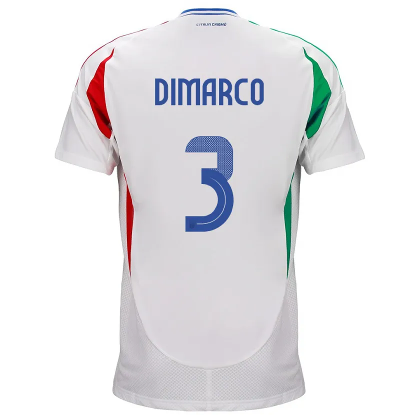 Danxen Dame Italia Federico Dimarco #3 Hvit Bortetrøye Drakt Trøye 24-26 Skjorter T-Skjorte