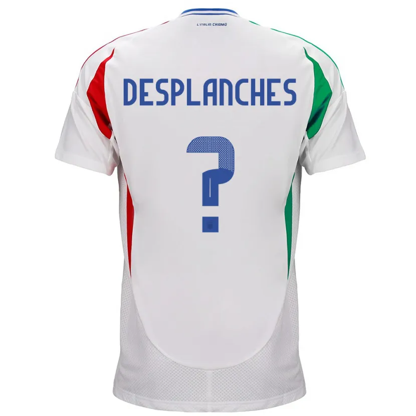Danxen Dame Italia Sebastiano Desplanches #0 Hvit Bortetrøye Drakt Trøye 24-26 Skjorter T-Skjorte