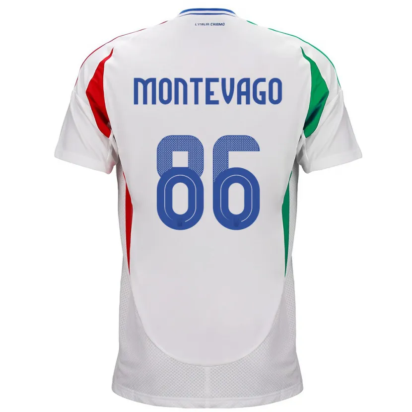 Danxen Dame Italia Daniele Montevago #86 Hvit Bortetrøye Drakt Trøye 24-26 Skjorter T-Skjorte