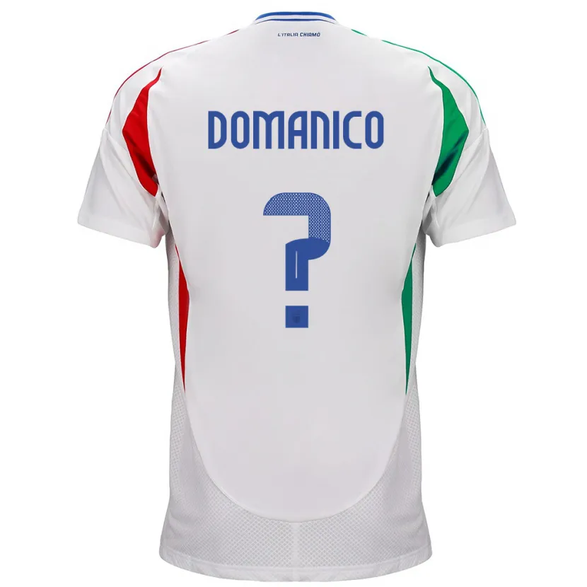 Danxen Dame Italia Saverio Domanico #0 Hvit Bortetrøye Drakt Trøye 24-26 Skjorter T-Skjorte