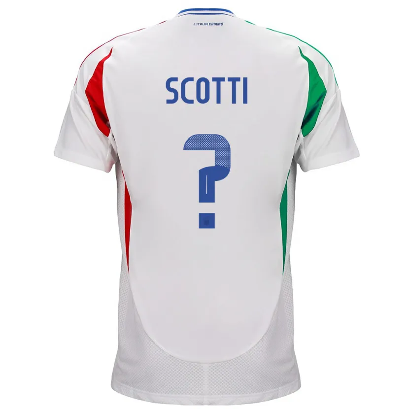 Danxen Dame Italia Filippo Scotti #0 Hvit Bortetrøye Drakt Trøye 24-26 Skjorter T-Skjorte
