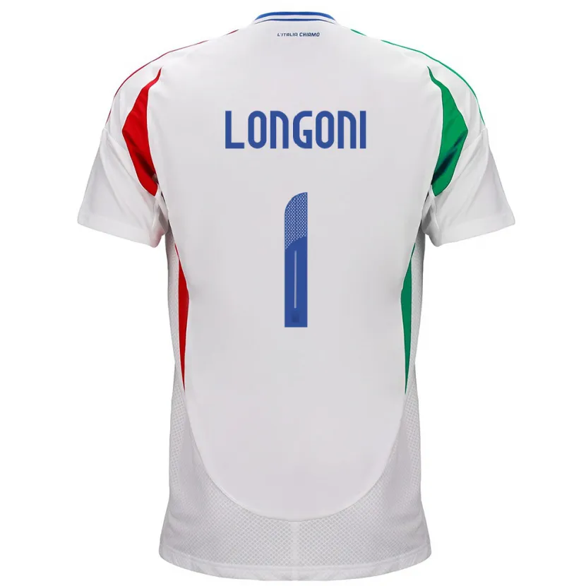Danxen Dame Italia Alessandro Longoni #1 Hvit Bortetrøye Drakt Trøye 24-26 Skjorter T-Skjorte