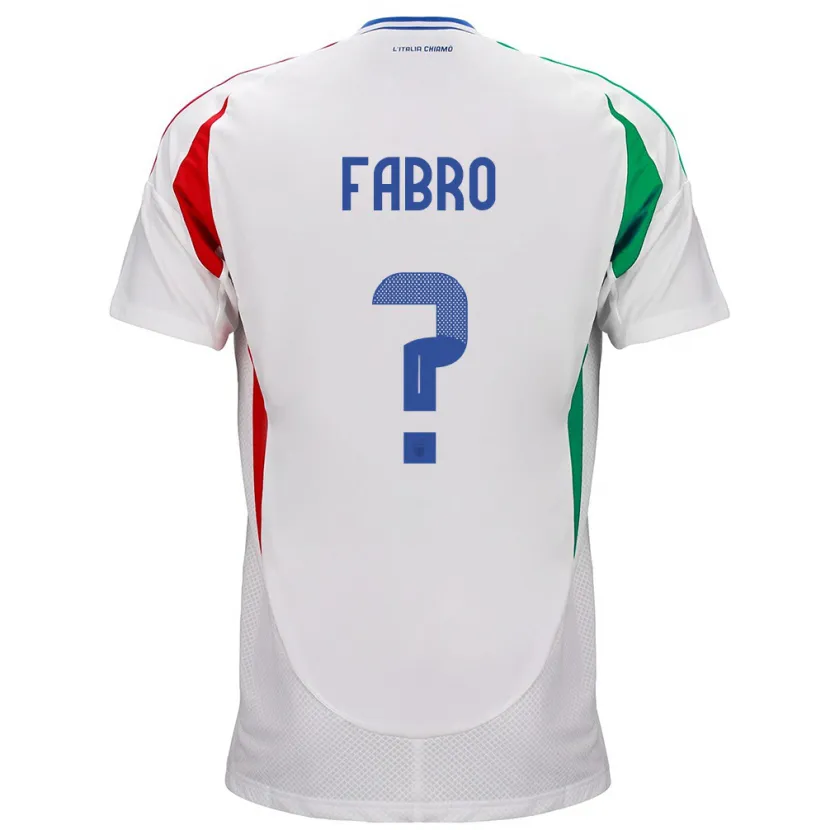 Danxen Dame Italia Jacopo Del Fabro #0 Hvit Bortetrøye Drakt Trøye 24-26 Skjorter T-Skjorte