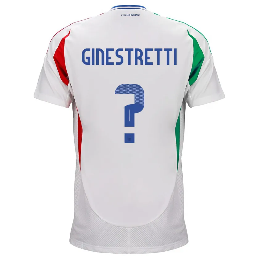 Danxen Dame Italia Davide Ginestretti #0 Hvit Bortetrøye Drakt Trøye 24-26 Skjorter T-Skjorte