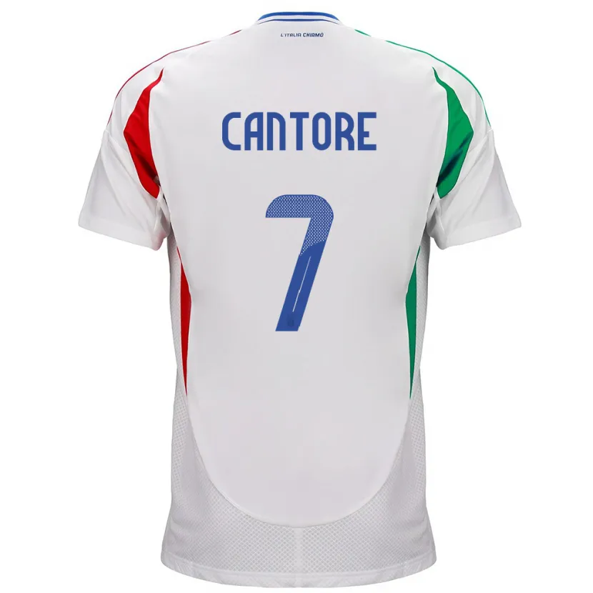 Danxen Dame Italia Sofia Cantore #7 Hvit Bortetrøye Drakt Trøye 24-26 Skjorter T-Skjorte
