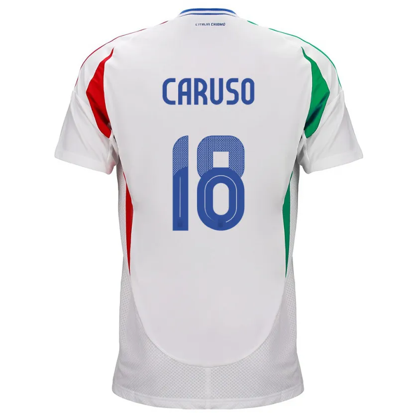 Danxen Dame Italia Arianna Caruso #18 Hvit Bortetrøye Drakt Trøye 24-26 Skjorter T-Skjorte