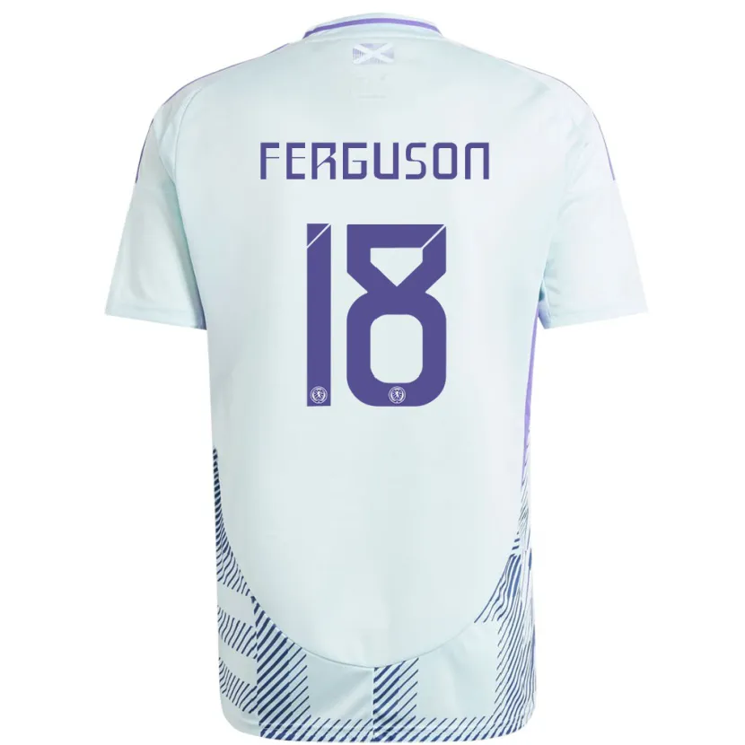 Danxen Dame Skottland Lewis Ferguson #18 Lys Mynteblå Bortetrøye Drakt Trøye 24-26 Skjorter T-Skjorte