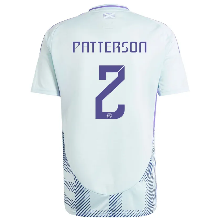 Danxen Dame Skottland Nathan Patterson #2 Lys Mynteblå Bortetrøye Drakt Trøye 24-26 Skjorter T-Skjorte