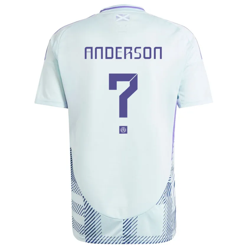Danxen Dame Skottland Matthew Anderson #0 Lys Mynteblå Bortetrøye Drakt Trøye 24-26 Skjorter T-Skjorte