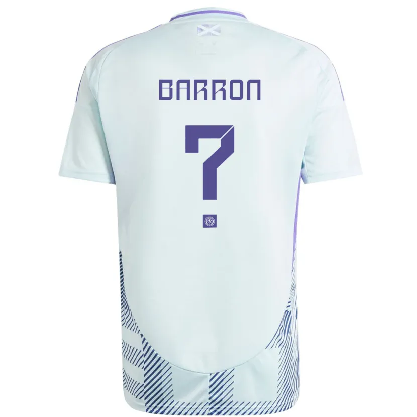 Danxen Dame Skottland Connor Barron #0 Lys Mynteblå Bortetrøye Drakt Trøye 24-26 Skjorter T-Skjorte