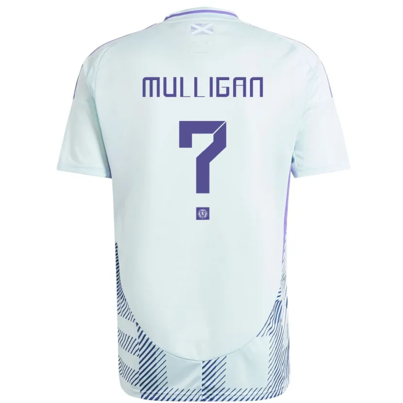 Danxen Dame Skottland Josh Mulligan #0 Lys Mynteblå Bortetrøye Drakt Trøye 24-26 Skjorter T-Skjorte