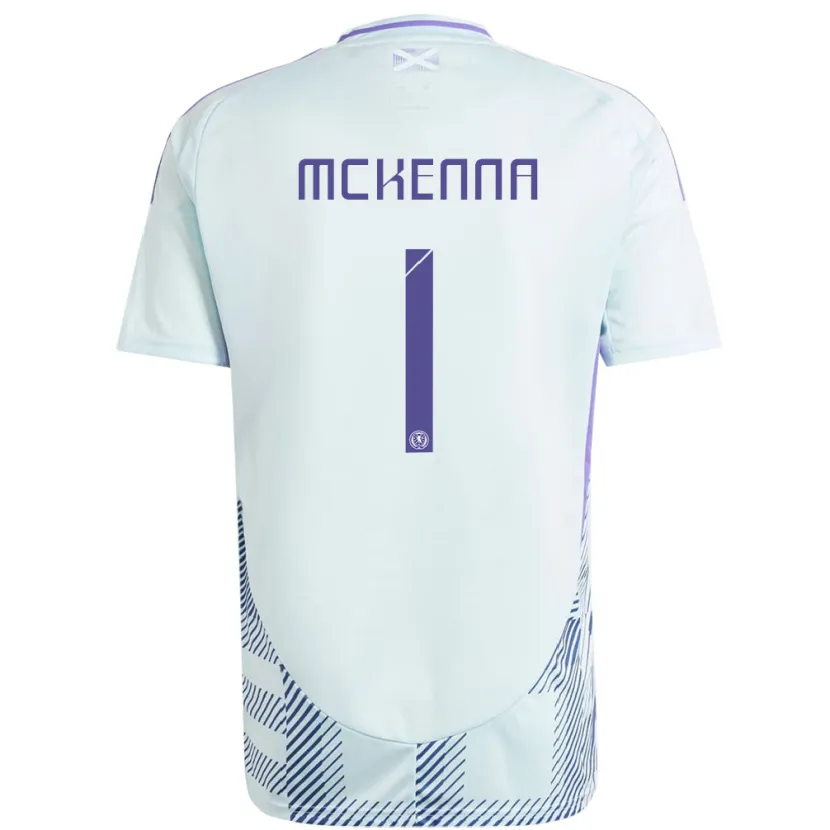 Danxen Dame Skottland Callan Mckenna #1 Lys Mynteblå Bortetrøye Drakt Trøye 24-26 Skjorter T-Skjorte