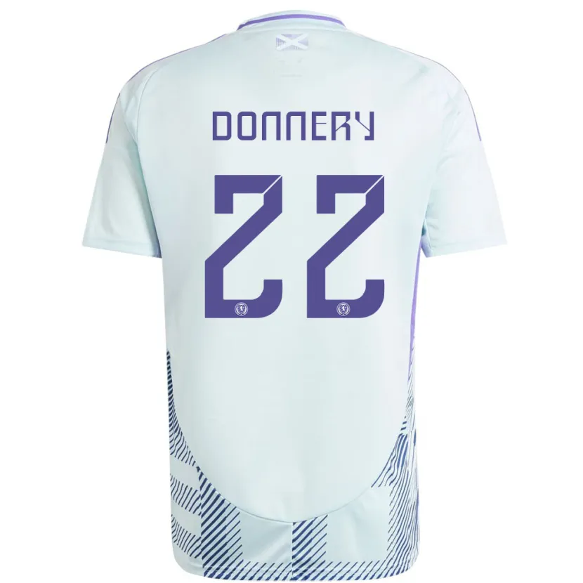 Danxen Dame Skottland Julian Donnery #22 Lys Mynteblå Bortetrøye Drakt Trøye 24-26 Skjorter T-Skjorte